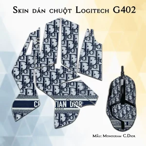 Skin dán chuột Logitech G402 mẫu Monogram Christian Dior