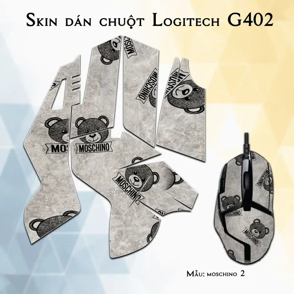 Skin dán chuột Logitech G402 mẫu moschino 2