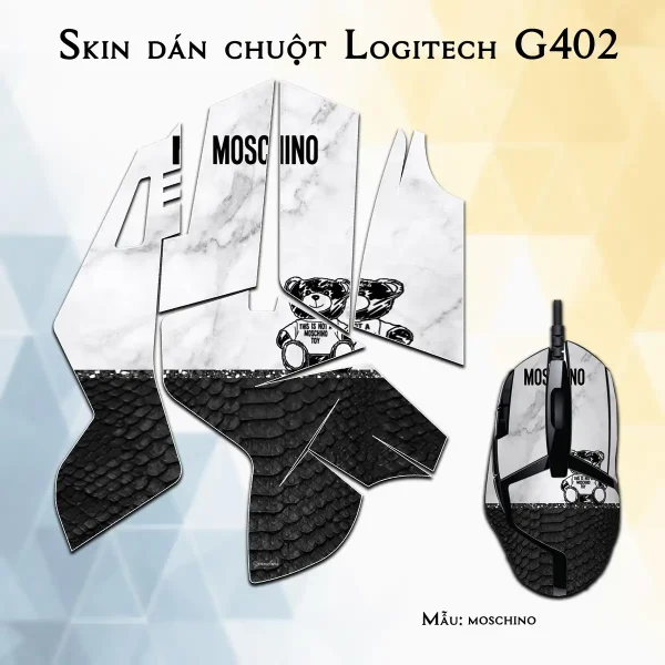 Skin dán chuột Logitech G402 mẫu moschino