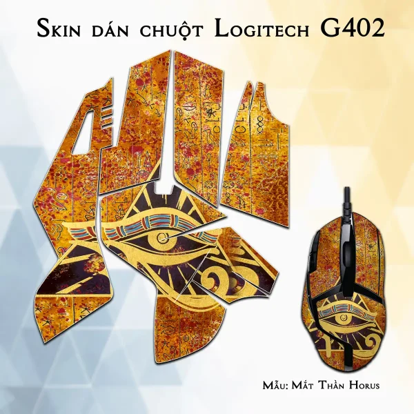 Skin dán chuột Logitech G402 mẫu Mắt Thần Horus
