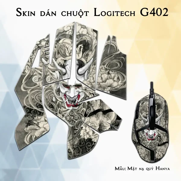 Skin dán chuột Logitech G402 mẫu Mặt nạ quỷ Hanya