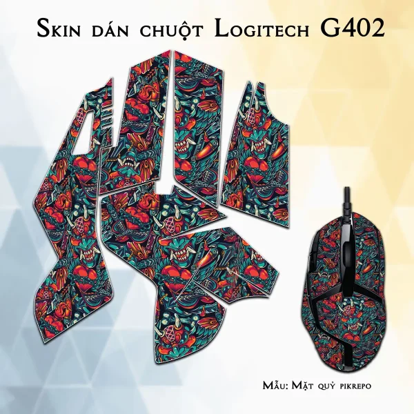 Skin dán chuột Logitech G402 mẫu Mặt quỷ pikrepo