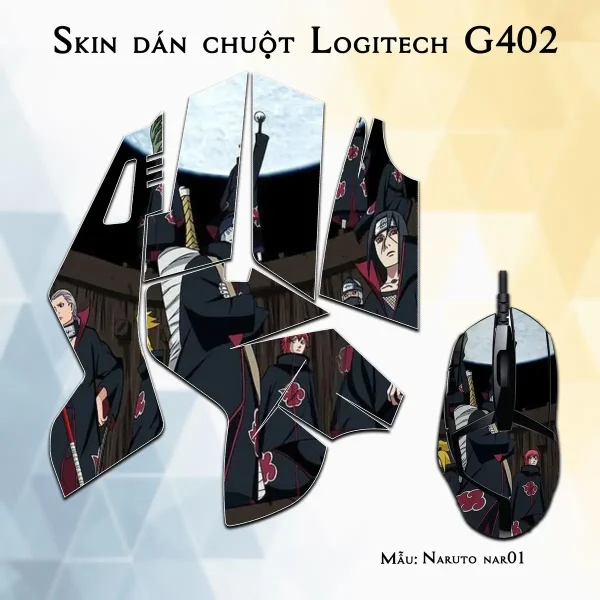 Skin dán chuột Logitech G402 mẫu Naruto nar01