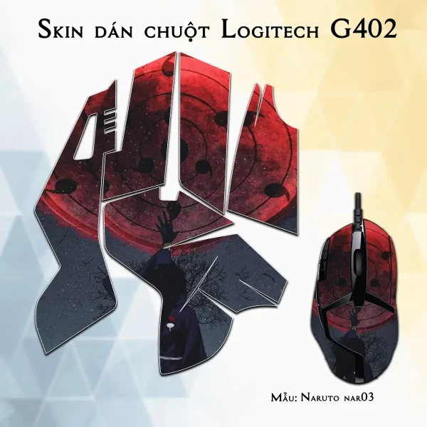 Skin dán chuột Logitech G402 mẫu Naruto nar03