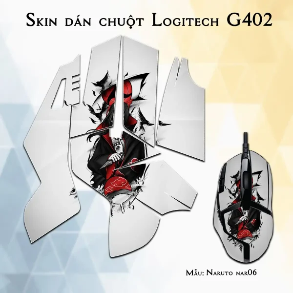 Skin dán chuột Logitech G402 mẫu Naruto nar06