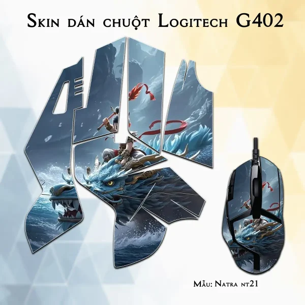 Skin dán chuột Logitech G402 mẫu Natra nt21