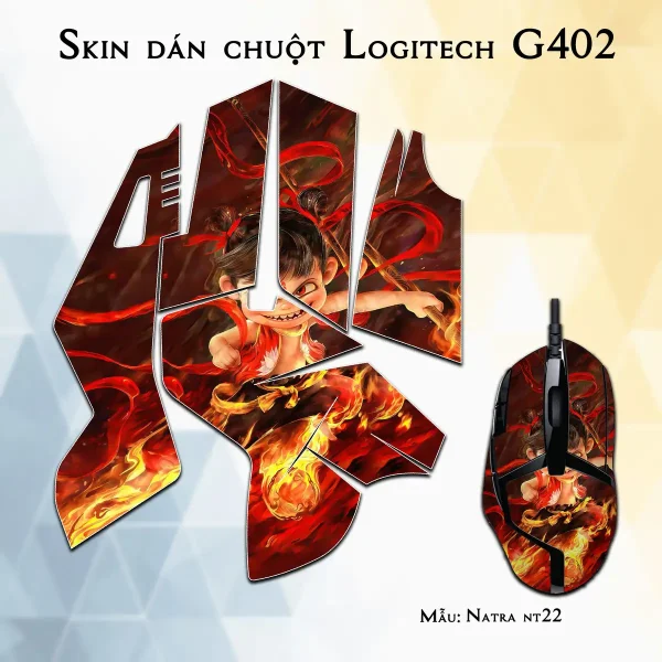 Skin dán chuột Logitech G402 mẫu Natra nt22