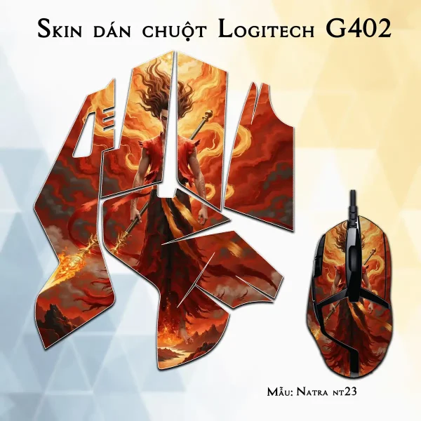 Skin dán chuột Logitech G402 mẫu Natra nt23