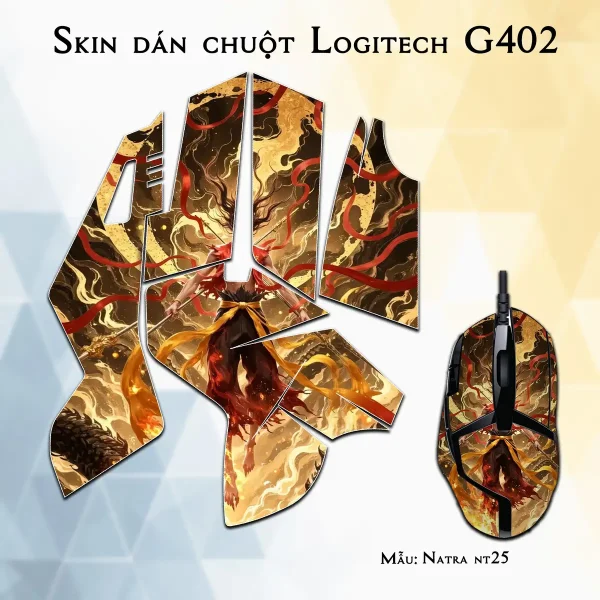 Skin dán chuột Logitech G402 mẫu Natra nt25