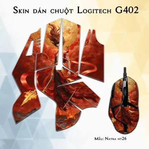Skin dán chuột Logitech G402 mẫu Natra nt26