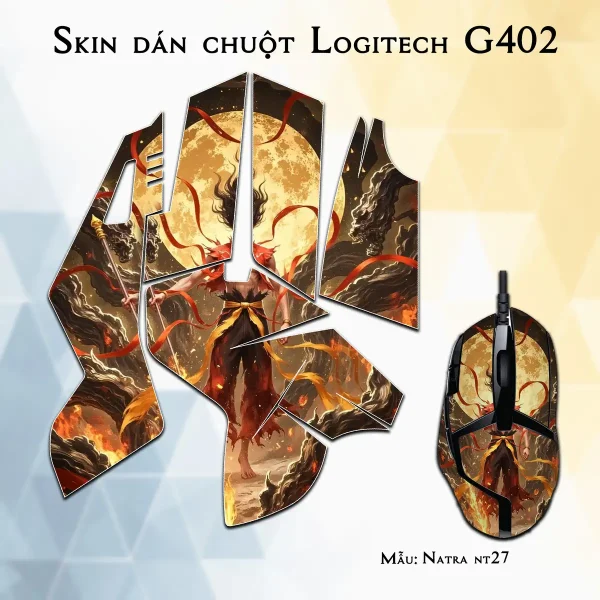 Skin dán chuột Logitech G402 mẫu Natra nt27