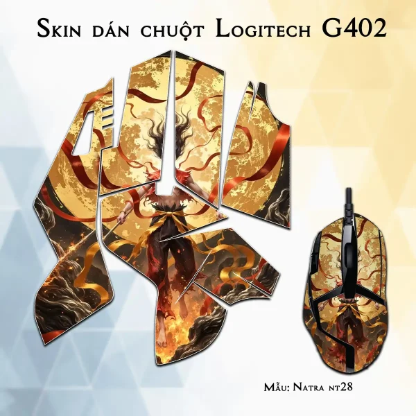 Skin dán chuột Logitech G402 mẫu Natra nt28