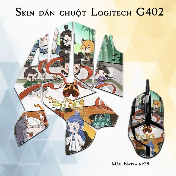Skin dán chuột Logitech G402 mẫu Natra nt29