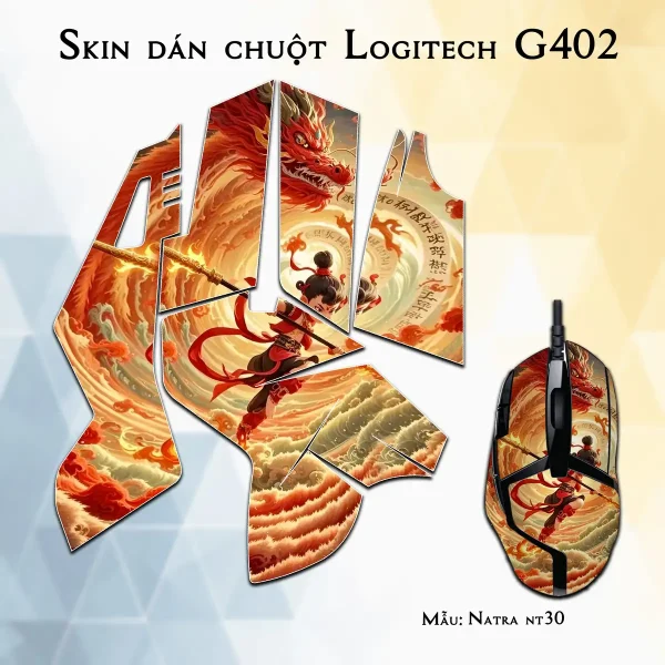 Skin dán chuột Logitech G402 mẫu Natra nt30