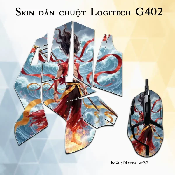 Skin dán chuột Logitech G402 mẫu Natra nt32