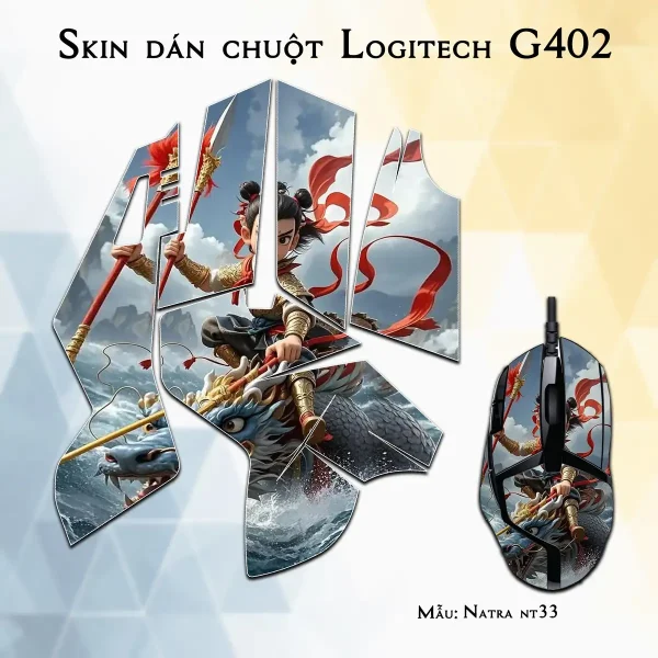 Skin dán chuột Logitech G402 mẫu Natra nt33