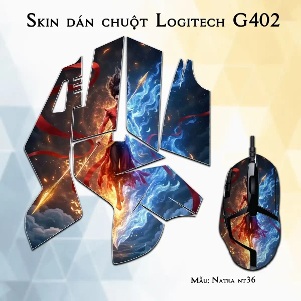 Skin dán chuột Logitech G402 mẫu Natra nt36