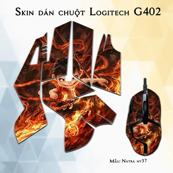 Skin dán chuột Logitech G402 mẫu Natra nt37