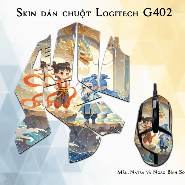 Skin dán chuột Logitech G402 mẫu Natra và Ngao Bính Socute nt01