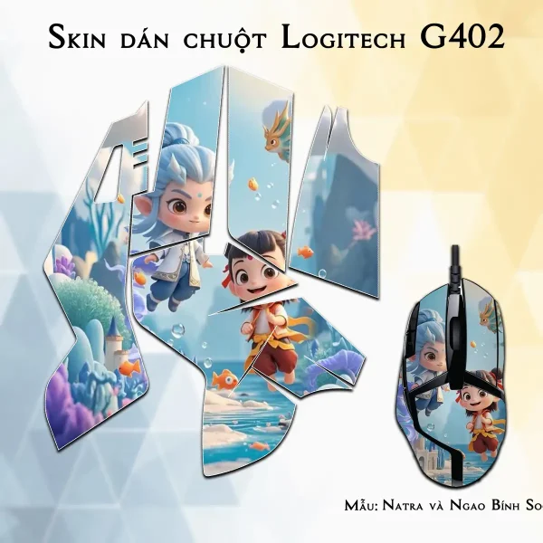 Skin dán chuột Logitech G402 mẫu Natra và Ngao Bính Socute nt04