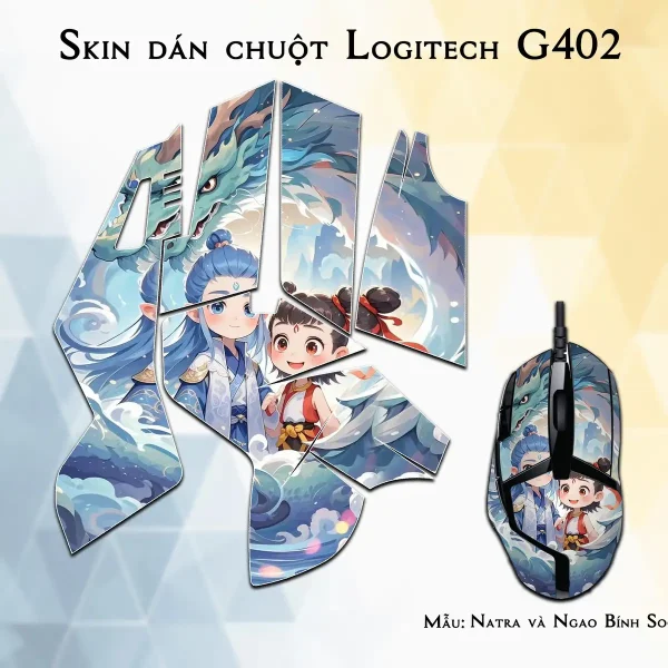 Skin dán chuột Logitech G402 mẫu Natra và Ngao Bính Socute nt06
