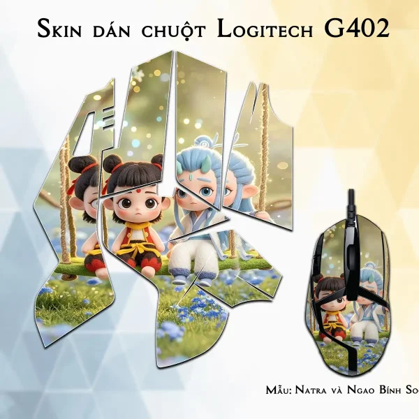 Skin dán chuột Logitech G402 mẫu Natra và Ngao Bính Socute nt08