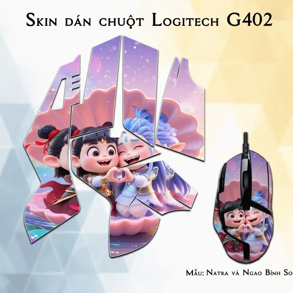 Skin dán chuột Logitech G402 mẫu Natra và Ngao Bính Socute nt09