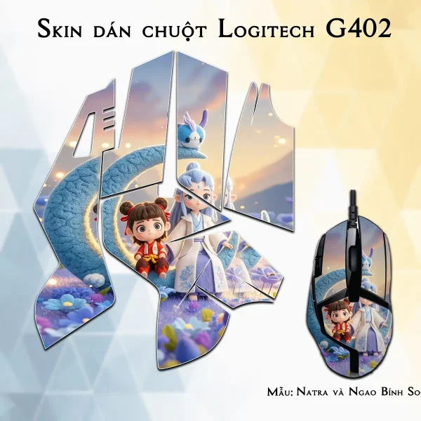 Skin dán chuột Logitech G402 mẫu Natra và Ngao Bính Socute nt11