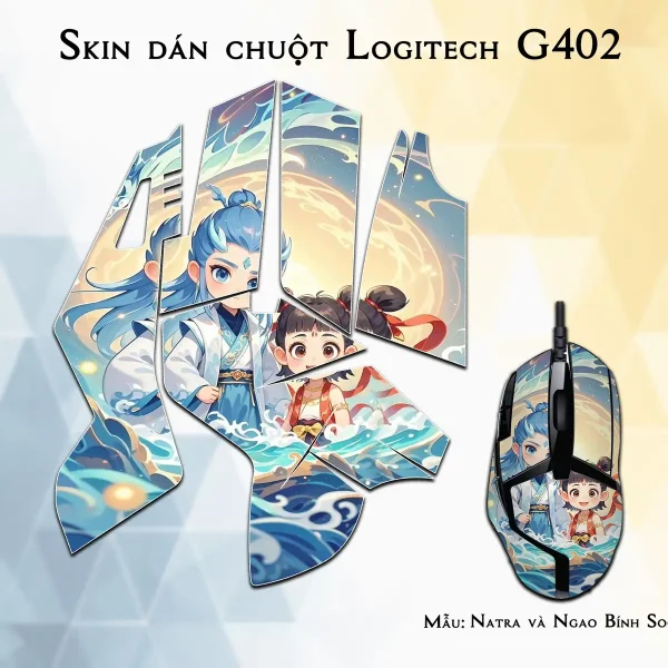 Skin dán chuột Logitech G402 mẫu Natra và Ngao Bính Socute nt12