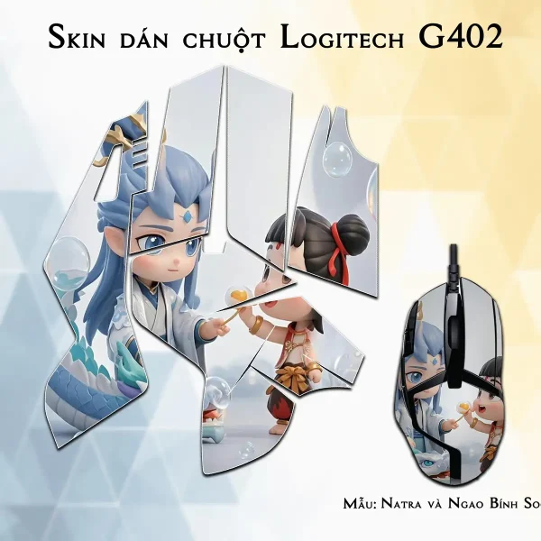 Skin dán chuột Logitech G402 mẫu Natra và Ngao Bính Socute nt13