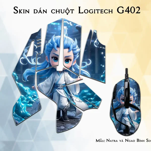 Skin dán chuột Logitech G402 mẫu Natra và Ngao Bính Socute nt14