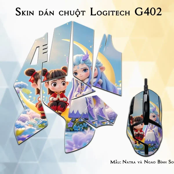 Skin dán chuột Logitech G402 mẫu Natra và Ngao Bính Socute nt15