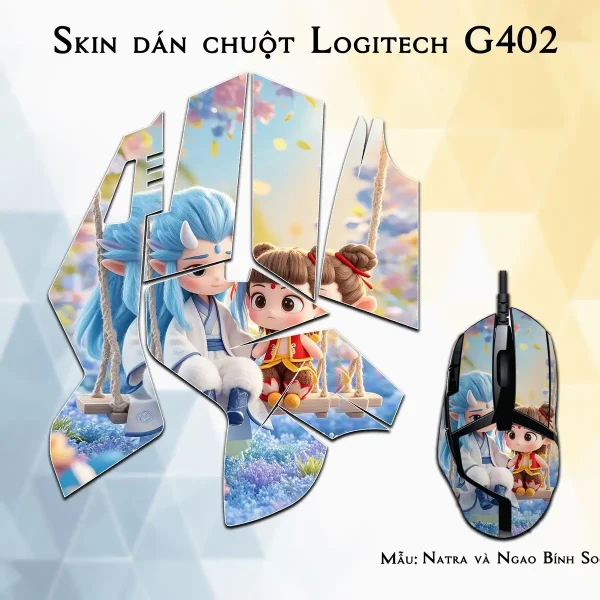 Skin dán chuột Logitech G402 mẫu Natra và Ngao Bính Socute nt16