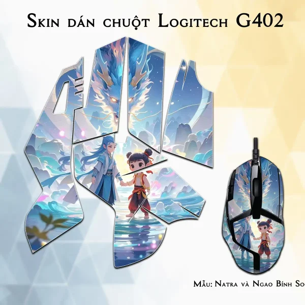 Skin dán chuột Logitech G402 mẫu Natra và Ngao Bính Socute nt19