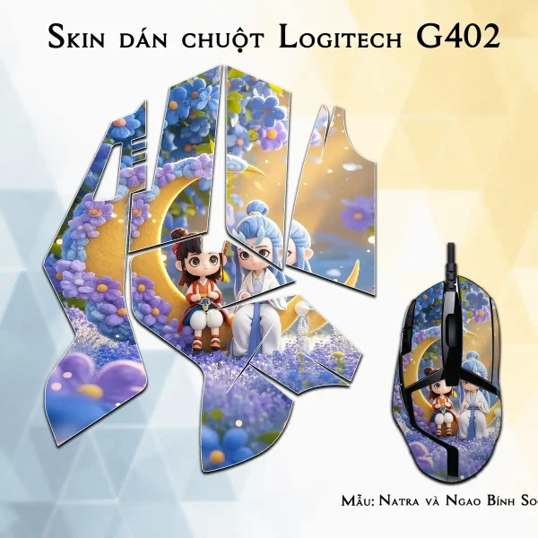 Skin dán chuột Logitech G402 mẫu Natra và Ngao Bính Socute nt20