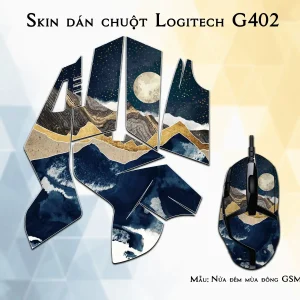 Skin dán chuột Logitech G402 mẫu Nửa đêm mùa đông GSM184