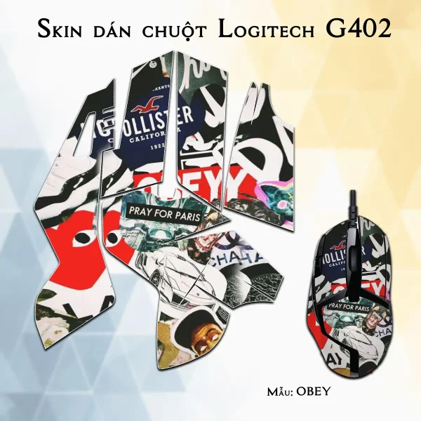 Skin dán chuột Logitech G402 mẫu OBEY