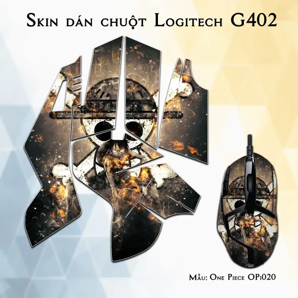 Skin dán chuột Logitech G402 mẫu One Piece OPi020