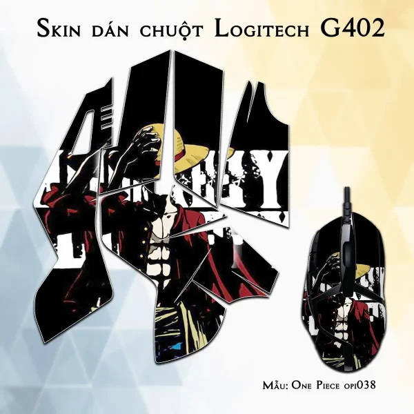 Skin dán chuột Logitech G402 mẫu One Piece opi038