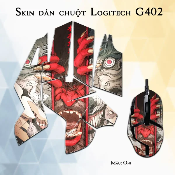 Skin dán chuột Logitech G402 mẫu Oni