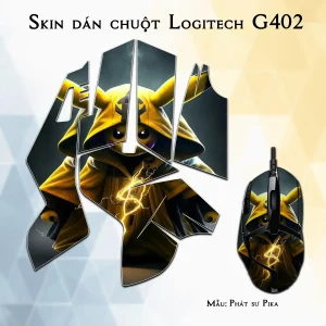 Skin dán chuột Logitech G402 mẫu Phát sư Pika