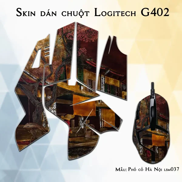 Skin dán chuột Logitech G402 mẫu Phố cổ Hà Nội lsm037