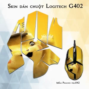 Skin dán chuột Logitech G402 mẫu Pikachu pika042