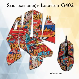 Skin dán chuột Logitech G402 mẫu pop art