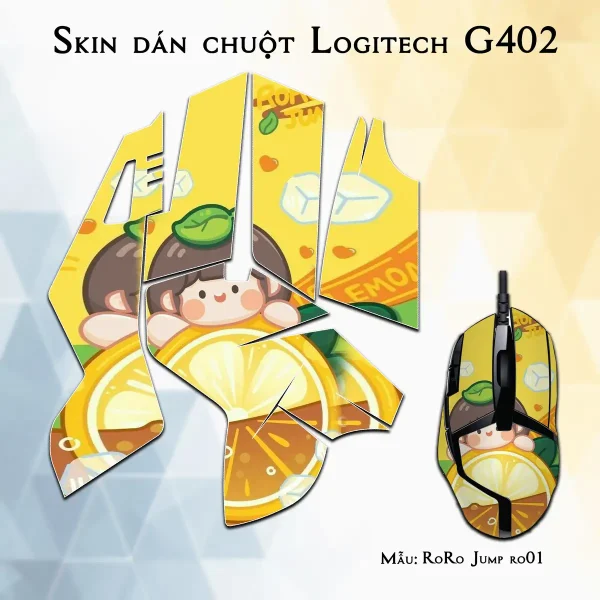 Skin dán chuột Logitech G402 mẫu RoRo Jump ro01