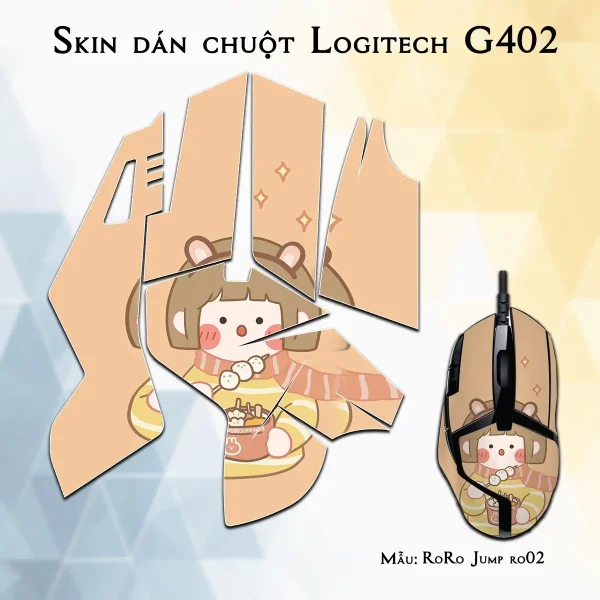Skin dán chuột Logitech G402 mẫu RoRo Jump ro02