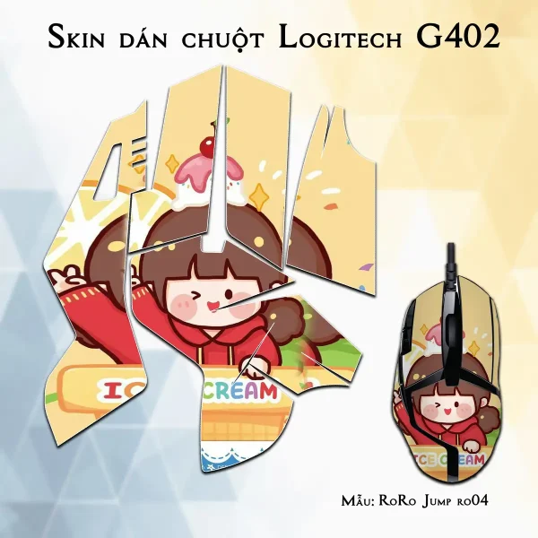 Skin dán chuột Logitech G402 mẫu RoRo Jump ro04