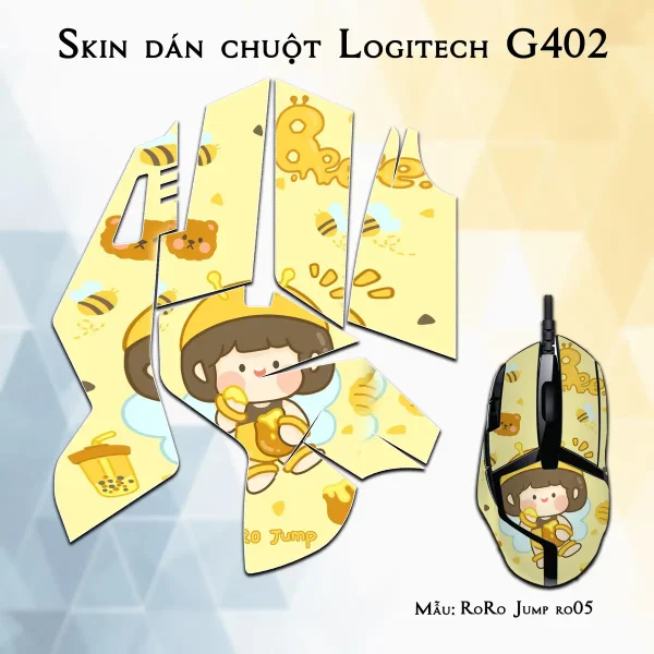 Skin dán chuột Logitech G402 mẫu RoRo Jump ro05