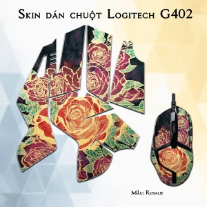 Skin dán chuột Logitech G402 mẫu Rosalie