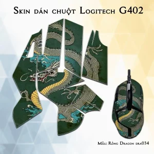 Skin dán chuột Logitech G402 mẫu Rồng Dragon dra034